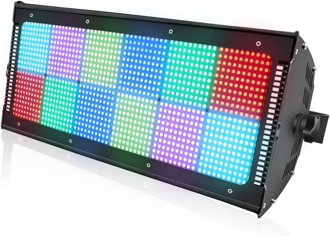 Luces de Fiesta, 1200 LED RGB Profesión Efecto de iluminación estroboscópica de escenario Festival de música Club de bar DJ Disco Fiesta de vacaciones Flash Show Light