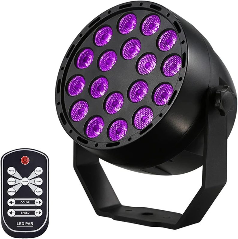 Luces de Fiesta, 18 Le Ds ultravioleta LED UV Par Efecto de iluminación de escenario DJ Barra de vacaciones de fiesta de discoteca Christmas Body Club Black Lights