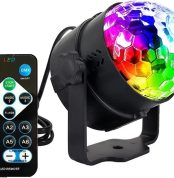 Luces de Fiesta, 6w 7 color Rgb Remoto LED Bola de mágica de cristal DJ Fiesta de iluminación de escenario de discoteca Fiesta de fiesta Navidad Lámpara de música de cumpleaños