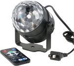 Luces de Fiesta, 6w 7 color Rgb Remoto LED Bola de mágica de cristal DJ Fiesta de iluminación de escenario de discoteca Fiesta de fiesta Navidad Lámpara de música de cumpleaños - Imagen 2