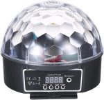Luces de Fiesta, 9 colores LED Bola de disco Efecto de iluminación de escenario de bola mágica de cristal DJ Luz activada de sonido de fiesta de Navidad de fiesta con control remoto - Imagen 2