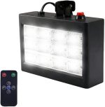 Luces de Fiesta, Control remoto 12 LED RGB Efecto de iluminación de escenario estroboscópico bla-nco Disco DJ Bar Fiesta de vacaciones Navidad Flash Sound Light Active Light(Bianco)