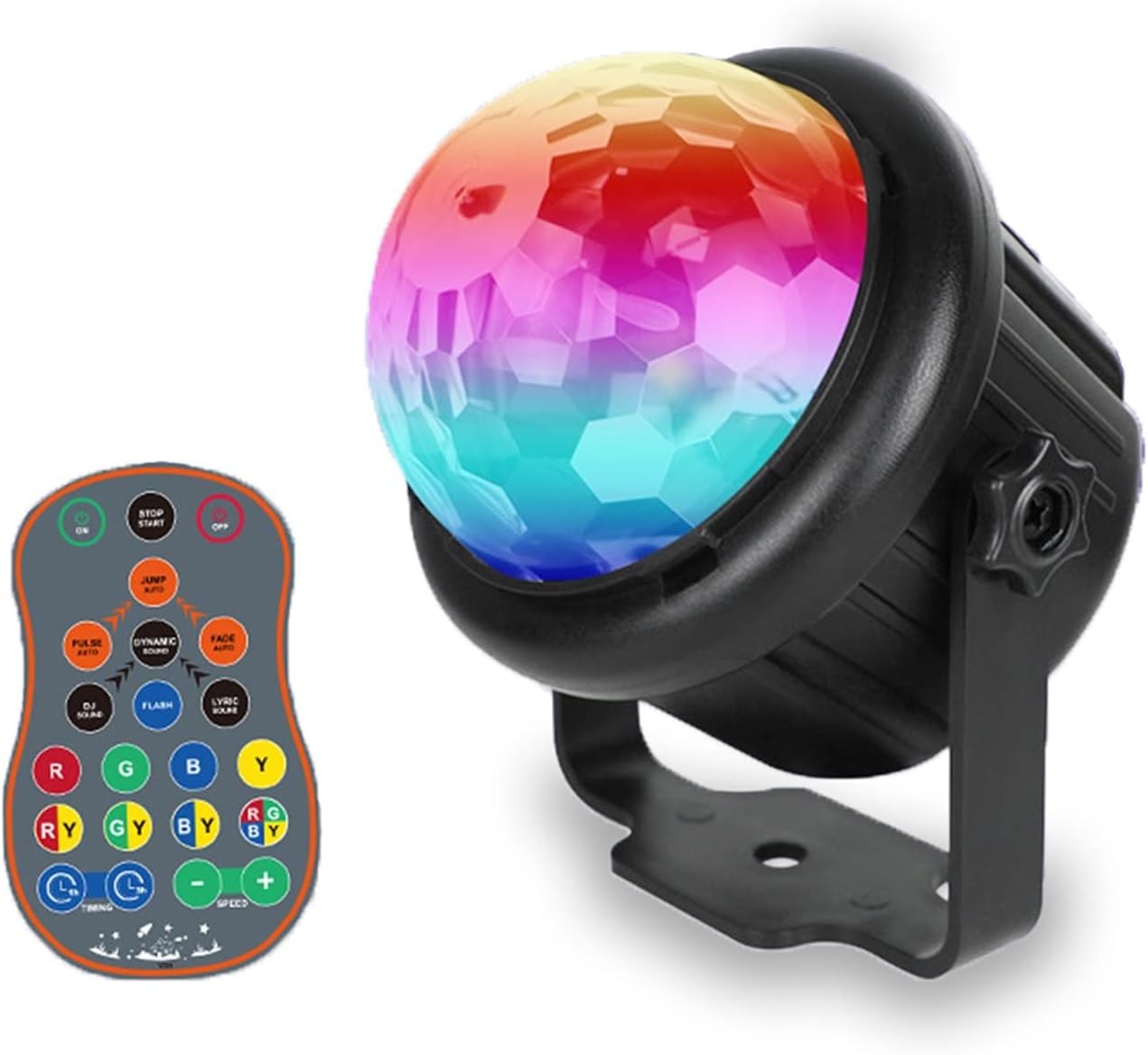 Luces de Fiesta, LED USB Disco Rgb Crystal Magic Ball Luces de Fiesta, LED USB Disco Rgb Crystal Magic Ball Light Amarillo Efecto de iluminación de escenario estrella de cinco puntas for DJ Fiesta de fiesta de vacaciones navidad