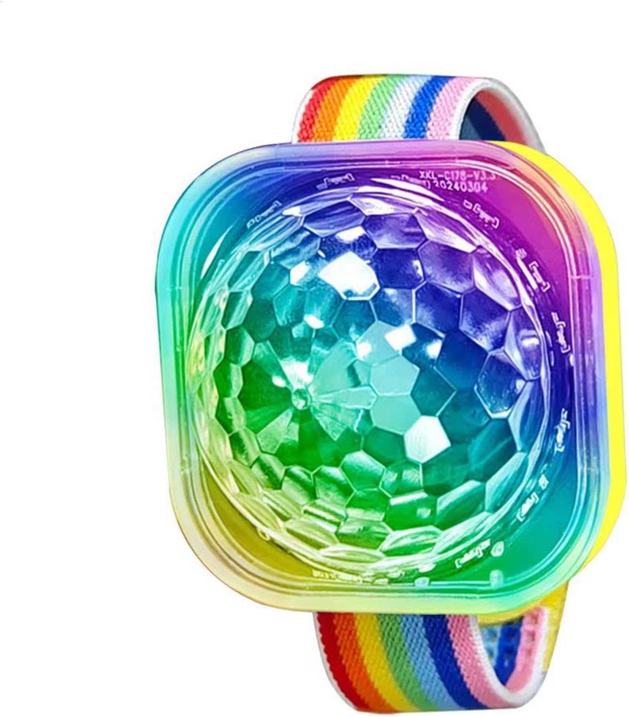 Luz LED de bola de discoteca, pulsera de bola de Luz LED de bola de discoteca, pulsera de bola de discoteca, bola de luz USB con ventosa, reloj de luz LED de escenario con activación por sonido, luces de ambiente intermitentes coloridas