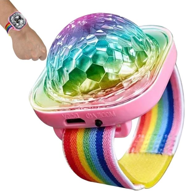 Luz de bola mágica, Reloj de luz de escenario LED activado por sonido, Pulsera USB de luz de ambiente de coche recargable para decoraciones de Halloween