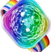 Luz de discoteca – Reloj de luz LED de escenario con activado por sonido – Pulsera USB recargable para el hogar, habitación, coche, cumpleaños, Halloween, Navidad, decoración de boda