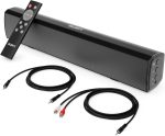 MAJORITY Bowfell Sound Bar TV | Bluetooth Sound Bars PC | 50W 2.0 Stereo TV Speakers | 39 cm Soundbar | Optical Wireless Sound Bar Speaker, USB, AUX | Remote Control Included (Black)