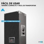MAX MAX212 – Passive Speaker 1400 W with Dual Woofer 30 cm (12 inches), Carrying Handles and Robust Design, Ideal as an Acoustic Box for DJs, Parties or Powerful Portable Sound Systems - Imagen 2