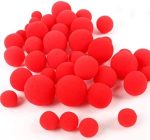MOMOMAGE 50 bolas de esponja súper suaves de 1.77 pulgadas (rojo) de espuma, trucos de magia de colores, apareciendo desvanecimiento, escenario mágico, calle, trucos de comedia