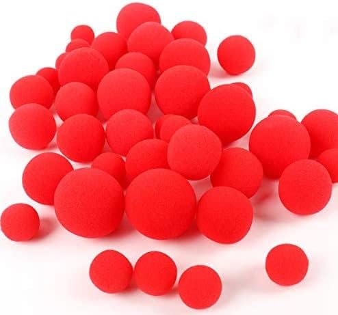 MOMOMAGE 50 bolas de esponja súper suaves de 1.77 pulgadas (rojo) de espuma, trucos de magia de colores, apareciendo desvanecimiento, escenario mágico, calle, trucos de comedia