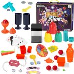 Magic Box for Kids, Magic Tricks with Instructions and Many Other Utensils, 24 in 1 Magic Case for Learning Magic Tricks and Illusions, Gift for Kids 6 7 8 9 10 Years Old