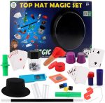 Magic Tricks, Children's Magic Tricks, 65 Pieces, Top Hat for Children, Magic Tricks Magic Accessories Kit for Children Carnival Halloween Christmas