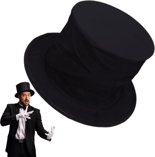 Magician Hat - Spring Hat Con Compartimento Secreto | Fabric Magic Performance Prop - Etapa De Talento Interactivo De 15 Cm Hať Con Truco De Compresión, Ideal Para Espectáculos De Niños Y Juego De Cre