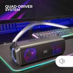 Mars Gaming MSB-XT, Portable Speaker + Sound Bar 2in1, Dynamic RGB Lighting, 4 Drivers 20W Sound System, Bluetooth 5.3 Speaker + AUX/MicroSD/USB/FM Radio, Black - Imagen 2