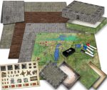 Melee Mats DND Map Starter Kit - 22" x 26", Double Sided, Wet/Dry Erase Battleground Grid - Ultimate Tabletop Game Experience with Accessories