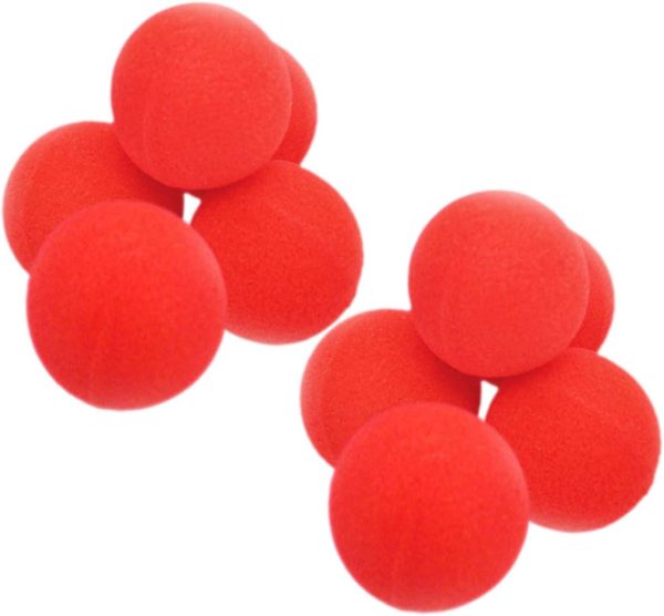 Milisten 10 Pieces Red Sponge Balls for Parties Accessories for Tricks of Illusionism and Entertainment Halloween Birthdays and Celebrations