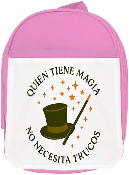 Mochila Rosa frase motivadora magia trucos amistad verdad autentica colegio picnic excursión deporte niños