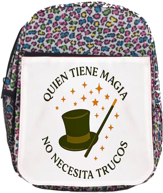Mochila lunares estampada frase motivadora magia trucos amistad verdad autentica colegio picnic excursión deporte niños