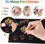 Mocoosy 60 Pieces Scratch Paper Art Set for Kids (Building Blocks + Rainbow) - Imagen 2