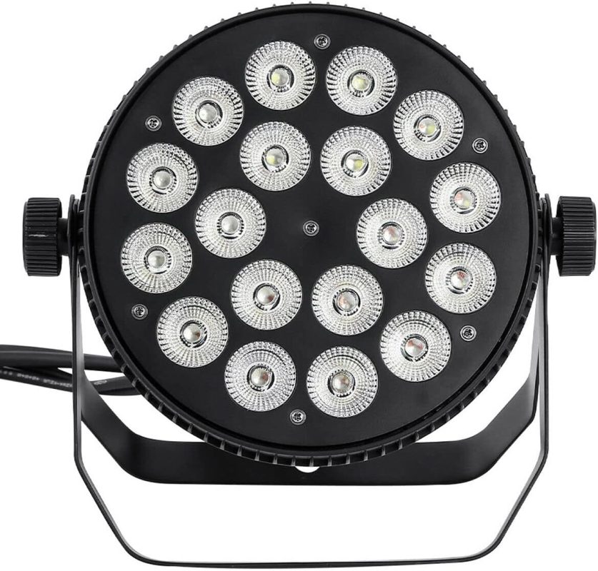 NLIGHTING® Pair LED SLIM LED Lights RGB-W Spotlight LED Light Effects DJ Stage Lights Theater Lights Professional Disco Par Led for Angle Bar DMX 4 in 1 Full Color 18x12W Metal Body
