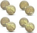 NLR FUN Never Lose! (4 Pieces) Yes No Coins Flipping Challenge Coin, Memories Commemorative Coin Collection, Double-Yes/Double-No/Normal YES or NO