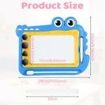 OFFCUP Children's Magnetic Whiteboard, Erasable Writing Pad Drawing with 4 Magic Stamps and 1 Pen, Educational Toys for Boys and Girls 1 2 3 Birthday Gifts (Blue) - Imagen 2