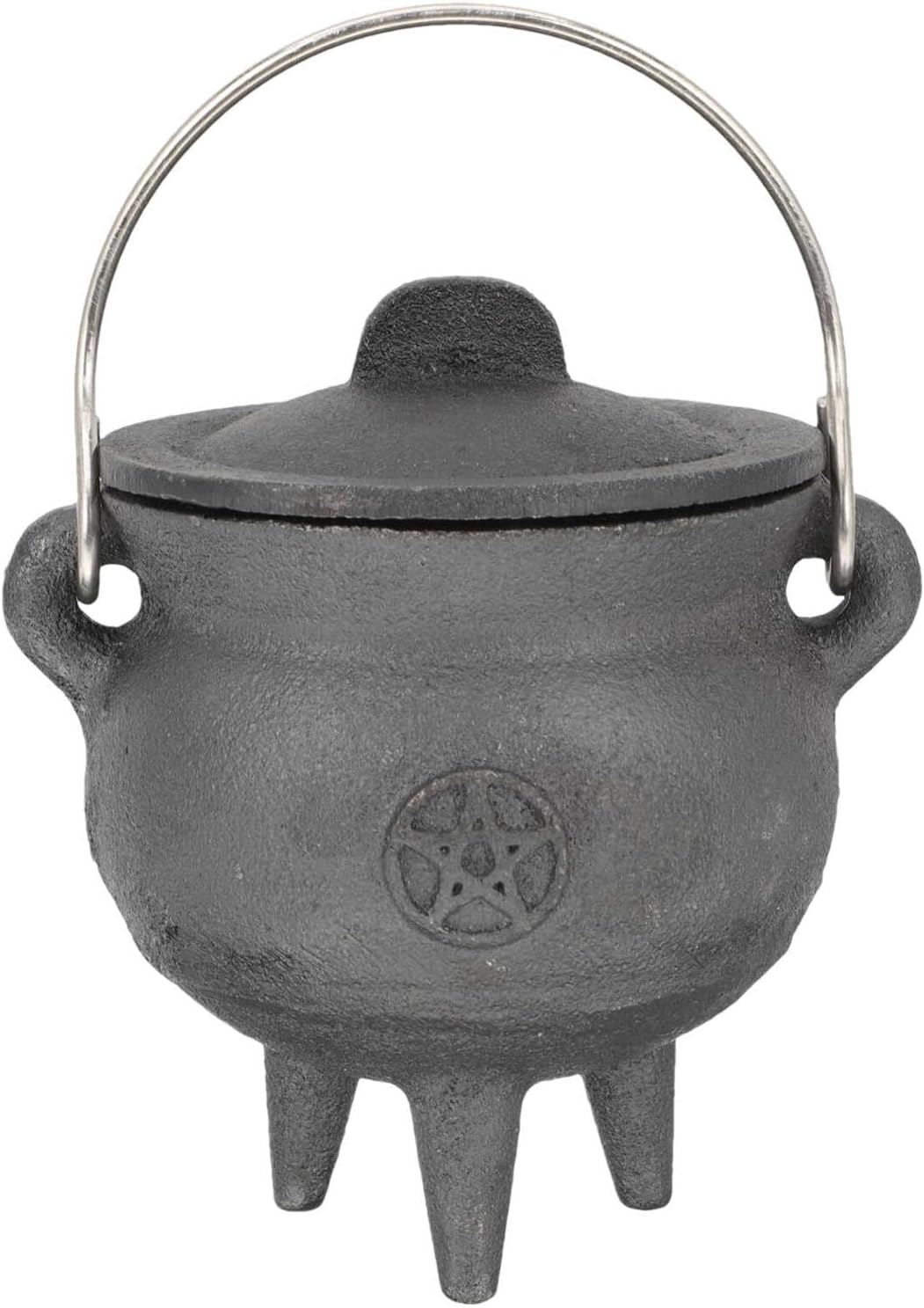 Olla de Bruja de Halloween - Caldero de Bruja Mago Olla de Bruja de Halloween - Caldero de Bruja Mago con Tapa y asa | Cubo de caldero de para Suministros de Fiesta de Truco o Trato, Decoraciones de Halloween o Quema de Incienso
