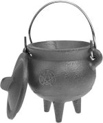 Olla de Bruja de Halloween,Olla de Bruja de Halloween con Tapa y asa - Cubo de caldero de para Suministros de Fiesta de Truco o Trato, Decoraciones de o Quema de Incienso