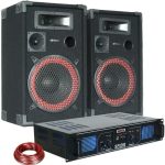PA DJ Equipment 700W - 10" Speakers Amplifier with MP3, USB, SD and Remote Control - Powerful Sound for Parties, Celebrations and Events - Includes Cables and Easy Installation