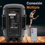 PYLE Speaker System, PA, 800W, Bluetooth, Portable, Rechargeable, Indoor, Outdoor, 8" Subwoofer, MP3/USB/SD Reader, Microphone, Wireless, USB/SD Radio, Black - Imagen 2