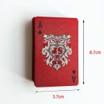 Plastic Waterproof Poker Cards – Red Dragon Pattern Deck 1 Deck, Dimensions 5.5 x 8.6 cm, Playing Gold Foil Creative Deck Frosted Face Cards Playing Cards - Imagen 2