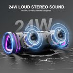 Portable Powerful Wireless Bluetooth Speaker with LED Light, Bluetooth 5.4, 24 Hours, Enhanced Bass, 360° Stereo Sound, IPX7 Waterproof, Outdoor Speaker for Travel/Sports/Party/Cycling - Imagen 2