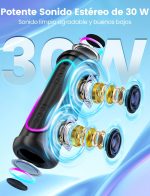 Powerful Bluetooth Speaker 30W, Deep Bass and Clear Treble, Bluetooth 5.4, 30H Playback, IPX5 Waterproof, RGB Lights, TWS Portable Speaker, Supports Micro SD AUX TF Card - Imagen 2