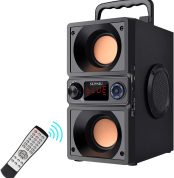 Powerful Bluetooth Speaker 40W (60W Peak) with Dual Subwoofer and Heavy Bass, Portable Bluetooth 5.0 Speaker for Outdoor, Supports FM Radio and Stereo Sound for Home and Party