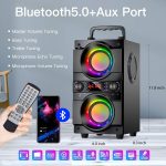 Powerful Bluetooth Speaker 60W (80W Peak) with Dual Subwoofer and Deep Bass, Portable Bluetooth Speakers with 100ft Wireless Connection, Ideal for Travel and Parties - Imagen 2