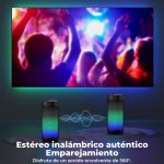Powerful Portable Bluetooth Speaker with LED Light 5 Modes Wireless Bluetooth Speakers USB Rechargeable Supports TF Card/USB Memory 32G Portable Stereo Speaker, Green - Imagen 2