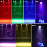 Projector Par LED UV 200W 18 LED Scene Light Projector Disco Light Party, 8CH RGB DMX Strobe Sound Active Mode Stage Lighting DJ for Show Bar Party Halloween - Imagen 2