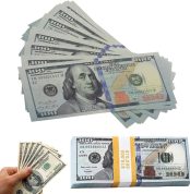 Prop Money Fake Dollar Bills 120 Coins - Double Layer Ultra Resistant for Cinema/Education/Party | Realistic Copy of $100 | US Dollars Tickets, Role Playing & Kids Gift