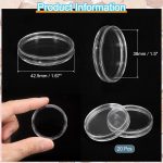QUARKZMAN 20pcs 38mm Silver Dollar Coin Holders Plastic Caps Acrylic Clear Round Coin Collection Containers for Silver Coin Protectors or NFC Tag - Imagen 2