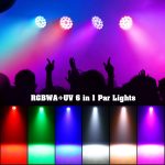 RGBWA UV Par LED Spotlights 200W, 18 LED Stage Lights with D MX 7/10CH and Strobe Mode, Professional DJ Light for Disco Bar Party Weddings Shows Christmas Halloween - Imagen 2
