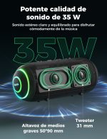 RIENOK Bluetooth Speaker Powerful 35W Tweeter and Woofer Bluetooth 5.3 Waterproof IPX7 Portable Wireless Stereo Pairing Supports TF Card, AUX - Imagen 2