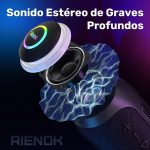 RIENOK S4 Portable Bluetooth Speaker Bluetooth 5.3 Powerful Waterproof IPX7 Small Wireless Stereo Pairing Supports SD Card Black - Imagen 2