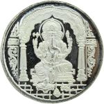 Rajasthan gems Religious 999 Sterling Silver Coin India God Lord Ganesha Om with Gift Box