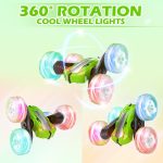 Remote Control Car,Acrobatic Car Trucks 360 Degree Rotation,Toy Child Gift 3 4 5 6 7 8 9 12 Years Old Girl 2.4Ghz Children Remote Control Car with Lights Includes Rechargeable Battery (Green) - Imagen 2