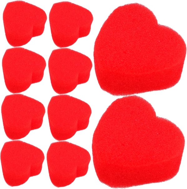 SHOWERORO 20pares Corazón De Esponja Mágica Rojos Accesorios Suaves para Magos Trucos Bolas De Esponja para Actuaciones De Primer Plano Escenario