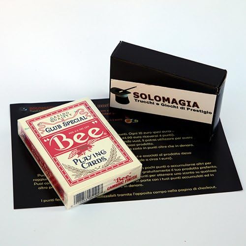 SOLOMAGIA Bee - Casino Quality - Poker Jumbo Index - Red Back - Card Games - Magic and Magic Cheats