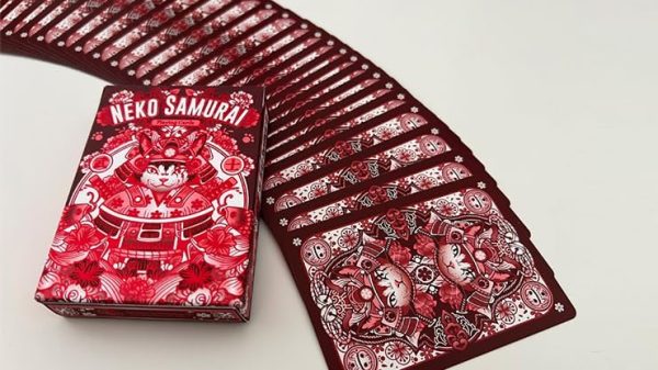 SOLOMAGIA Neko Samurai (Red) Playing Cards