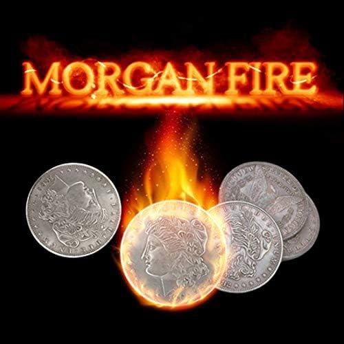 SUMAG Magic Trick Set (1 Fire Coin + 3 Morgan Coins + 1 Morgan Shell) - Magic Illusion Trick for Kids, Teens