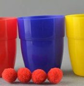 SUMAG Magic tricks Chop Cup Three cups and three balls in plastic material (small size) Closeup Trick tricks Comedy Classic toy