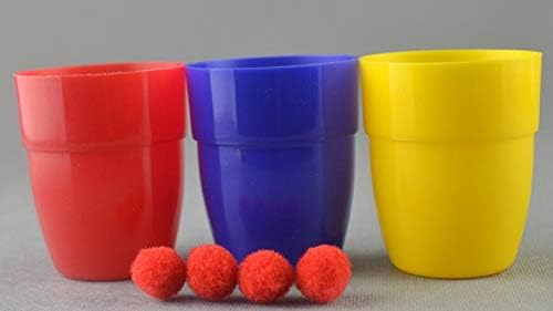 SUMAG Magic tricks Chop Cup Three cups and three balls in plastic material (small size) Closeup Trick tricks Comedy Classic toy
